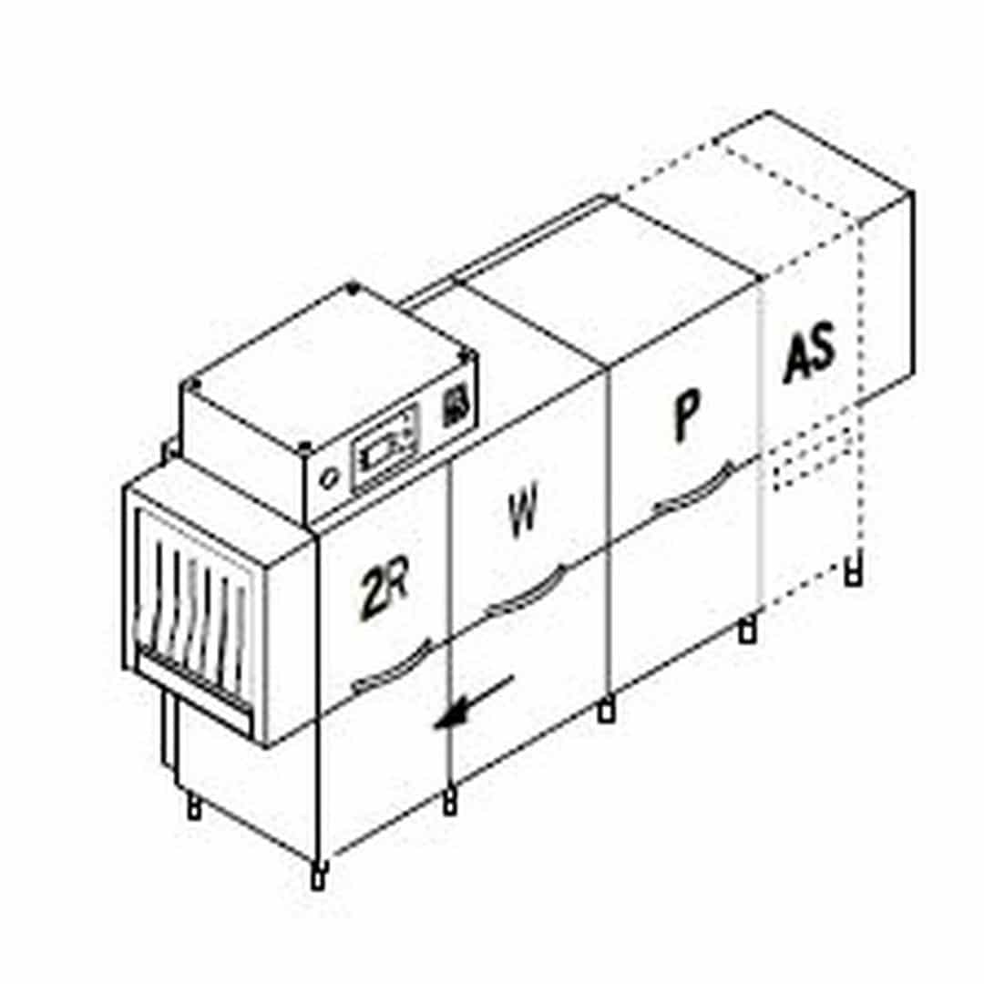 Машина посудомоечная DIHR RX 326 AS DX+DDE+HRP30 (Деление на 2 части) Машина посудомоечная DIHR RX 326 AS DX+DDE+HRP30 (Деление на 2 части)