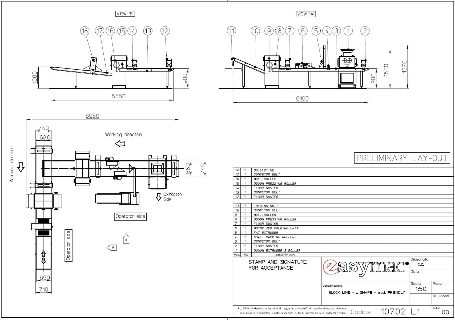 Автоматическая линия для производства блоков слоеного теста L-Block Easymac
