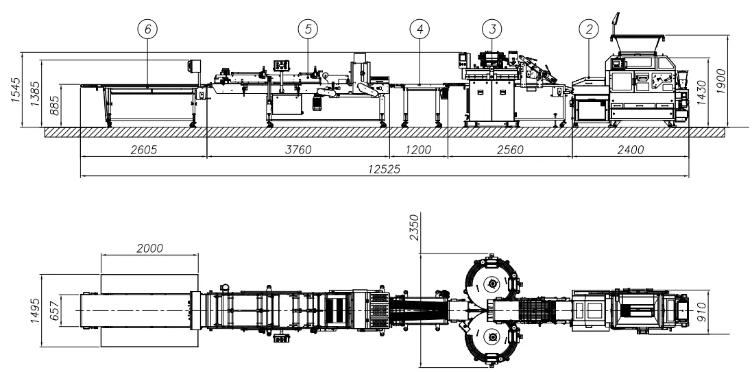 Линия Turri по производству чиабатты и пинсы с системой тензометрии (контролем веса заготовок)