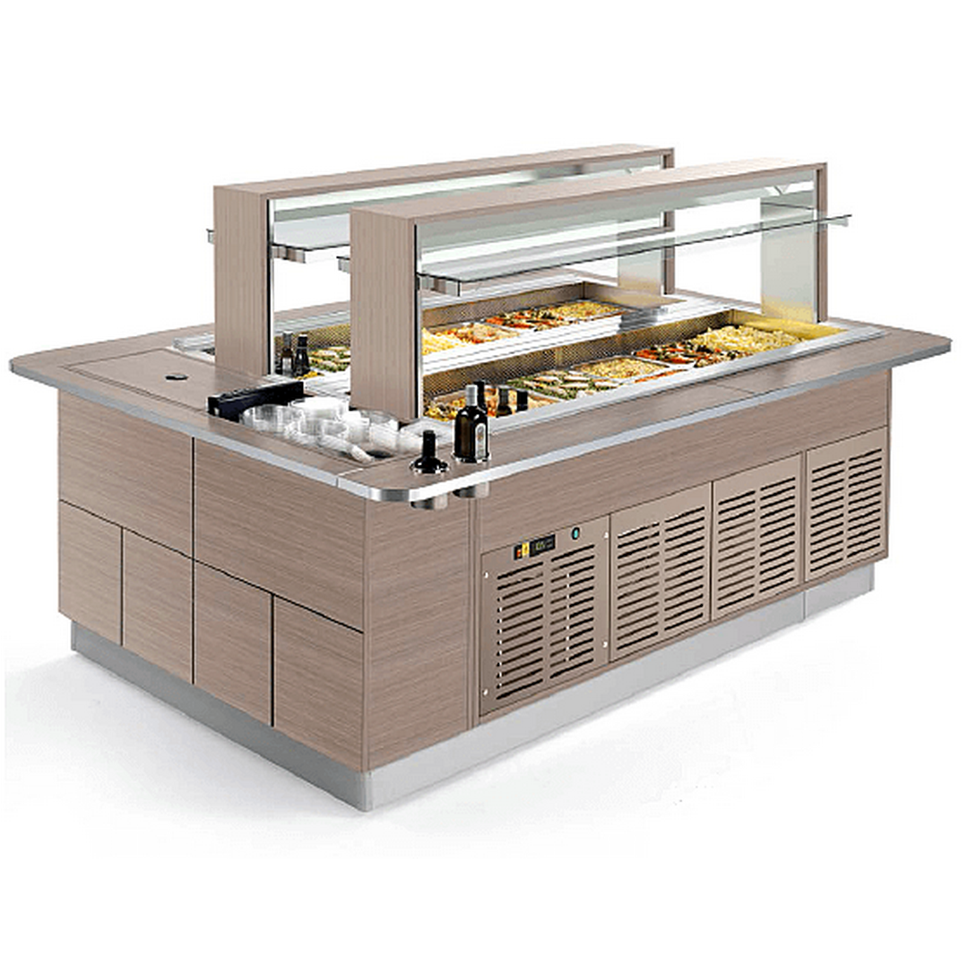 Стол шведский островной Enofrigo FAST GOURMET ISOLA DOPPIA VTRF+VTRF 2000 СЕРЫЙ ПЕПЕЛ