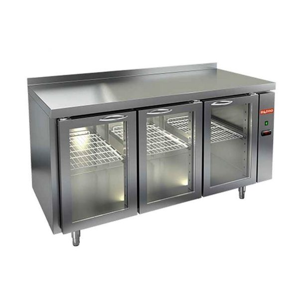 Стол с охлаждаемым шкафом Hicold GNG 111 HT P (Со стеклянными дверьми, без столешницы, без агрегата)