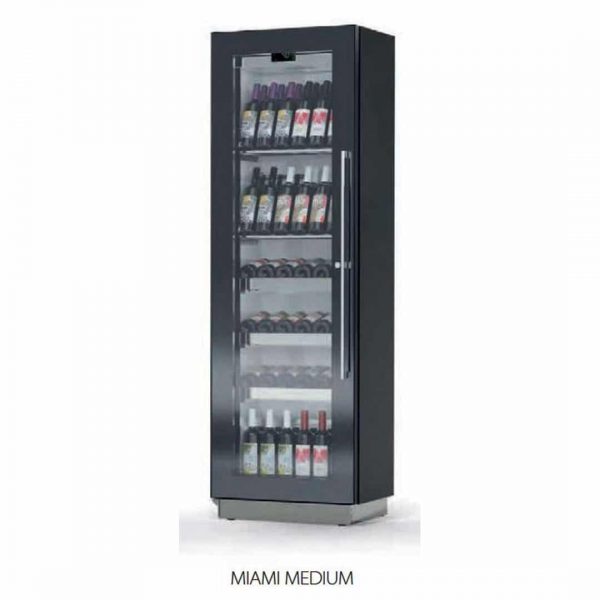 Шкаф винный Enofrigo Miami Medium RF T + 3 DR (Статичный, черный)