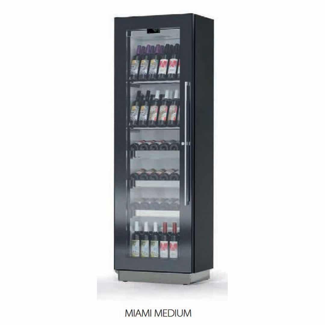 Шкаф винный Enofrigo Miami Medium RF T + 3 DR (Статичный, черный)