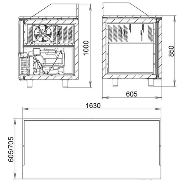 Стол холодильный Polair TM3pizza-G