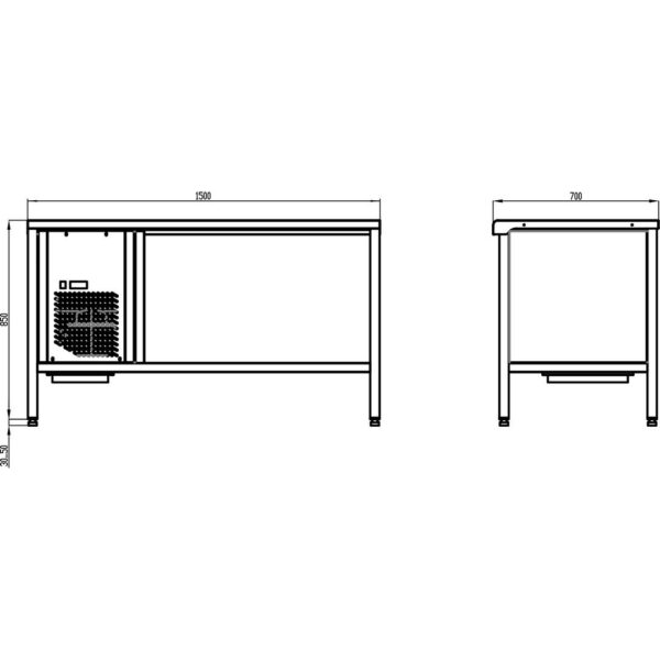 Стол холодильный Polair TT1,5GN-G
