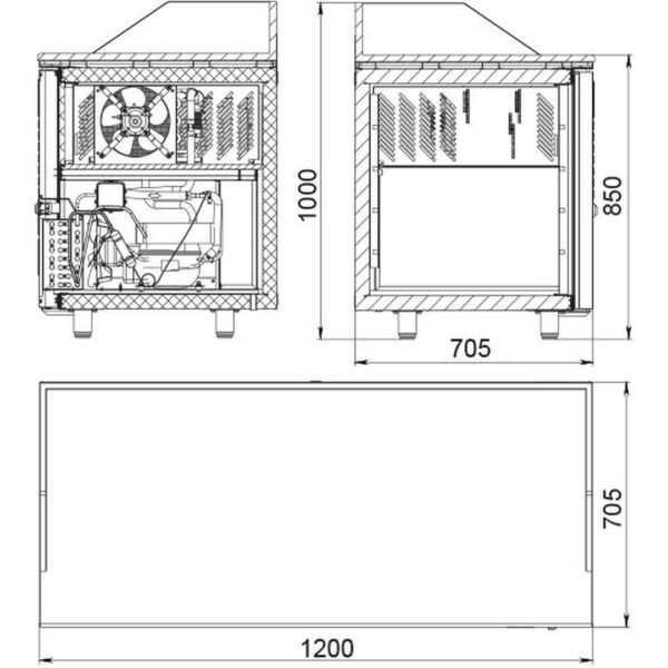 Стол холодильный Polair TM2GNpizza-GC