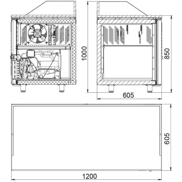 Стол холодильный Polair TM2pizza-GC