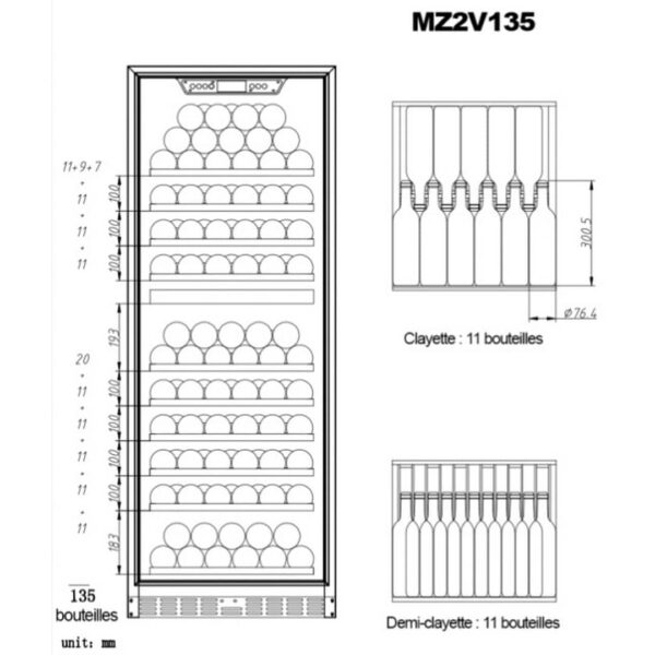 Двухзонный винный шкаф La Sommeliere MZ2V135