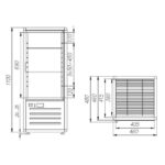 Кондитерский шкаф Полюс R120C Сarboma (D4 VM 120-1 (коричнево-золотой, 1/2, Inox))