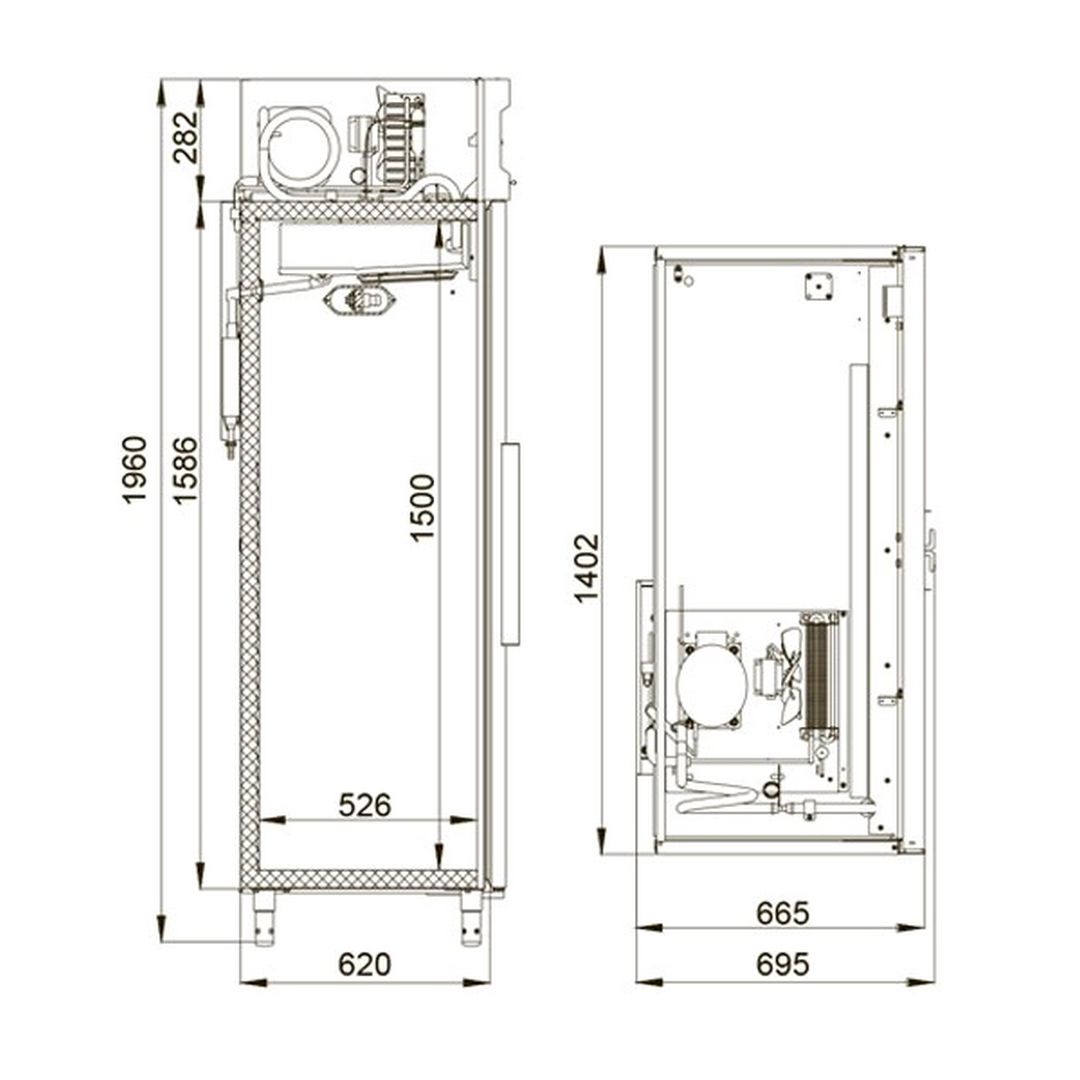 Шкаф холодильный с глухой дверью Polair CV110-G