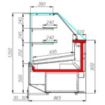 Витрина кондитерская Полюс КС95 VM 2,0-1