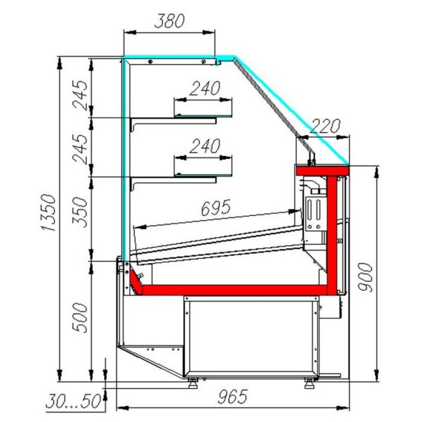 Витрина кондитерская Полюс КС95 SM 2,0-1