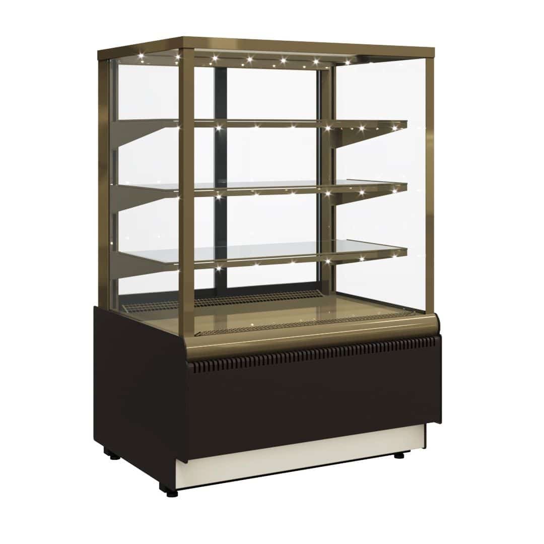 1 Витрина кондитерская Полюс KC70 VV 0,9-1 (ВХСВ-0,9Д Carboma Cube Люкс) Коричнево-золотой